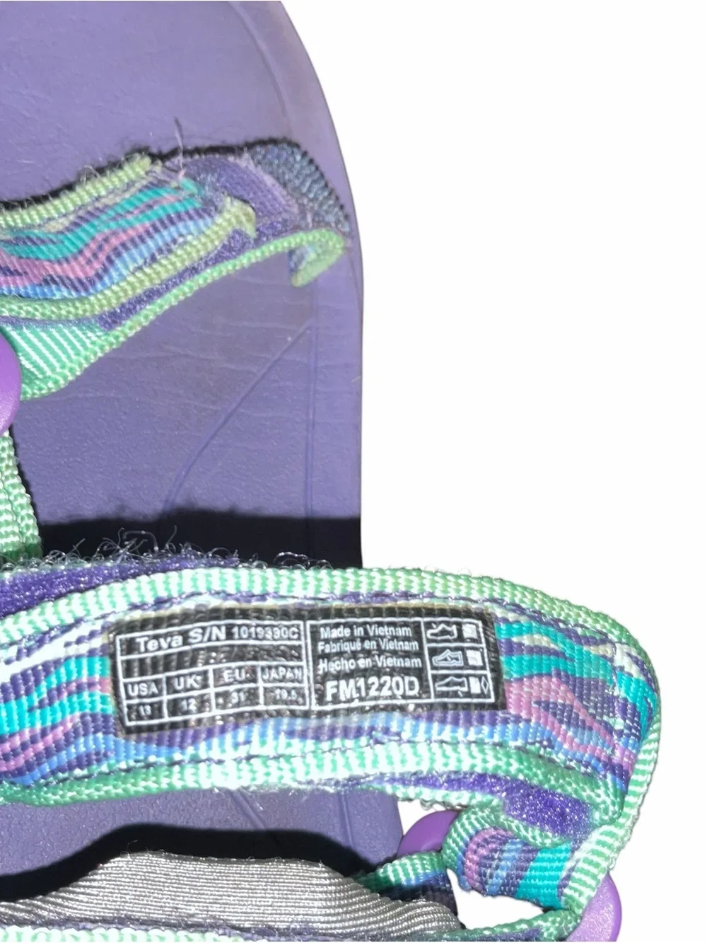 Teva Kids Hurricane XLT 2 Sport Sandals Delmar Sea Glass Purple Youth Size 13